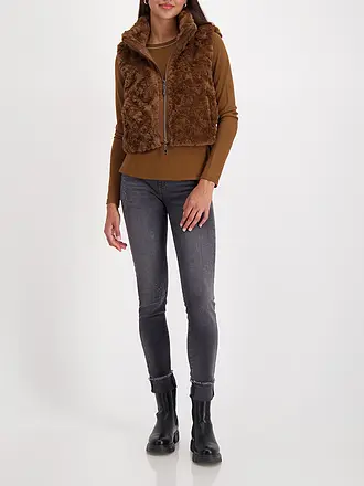 MONARI | Gilet in Felloptik | braun